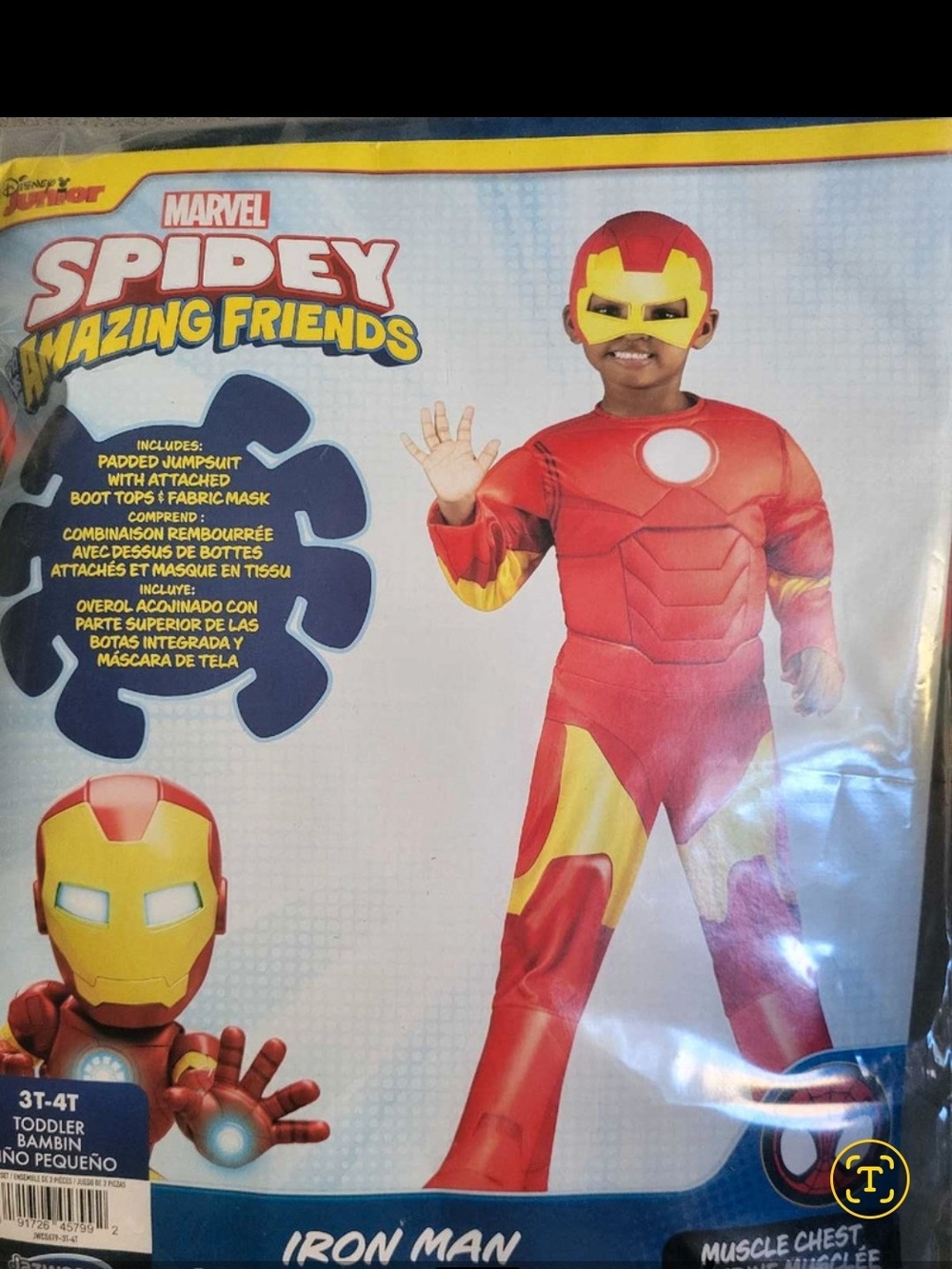 Marvel Iron Man Kids Costume in Red and Gold